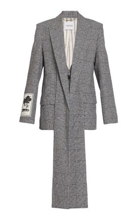Erdem Erdem ScarfDetailed Donegal Check Jacket