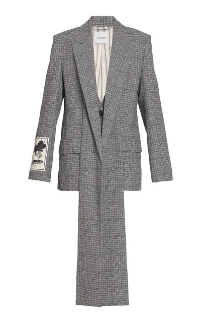 Erdem Erdem ScarfDetailed Donegal Check Jacket