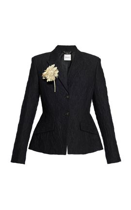Erdem Erdem SingleBreasted Cotton Cloque Jacket