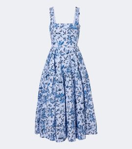 Erdem Erdem Striped printed cotton poplin midi dress