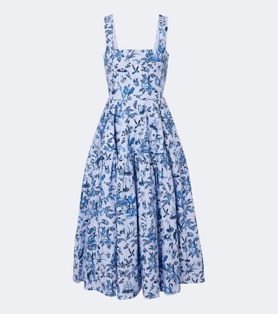 Erdem Erdem Striped printed cotton poplin midi dress