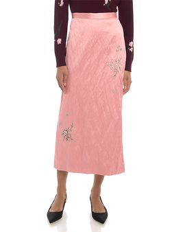 Erdem Erdem Textured Satin Pencil Midi Skirt