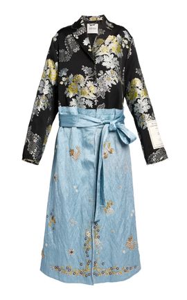 Erdem Erdem Textured Satin Wrap Coat
