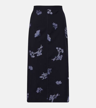 Erdem Erdem Wool and cotton jacquard pencil skirt