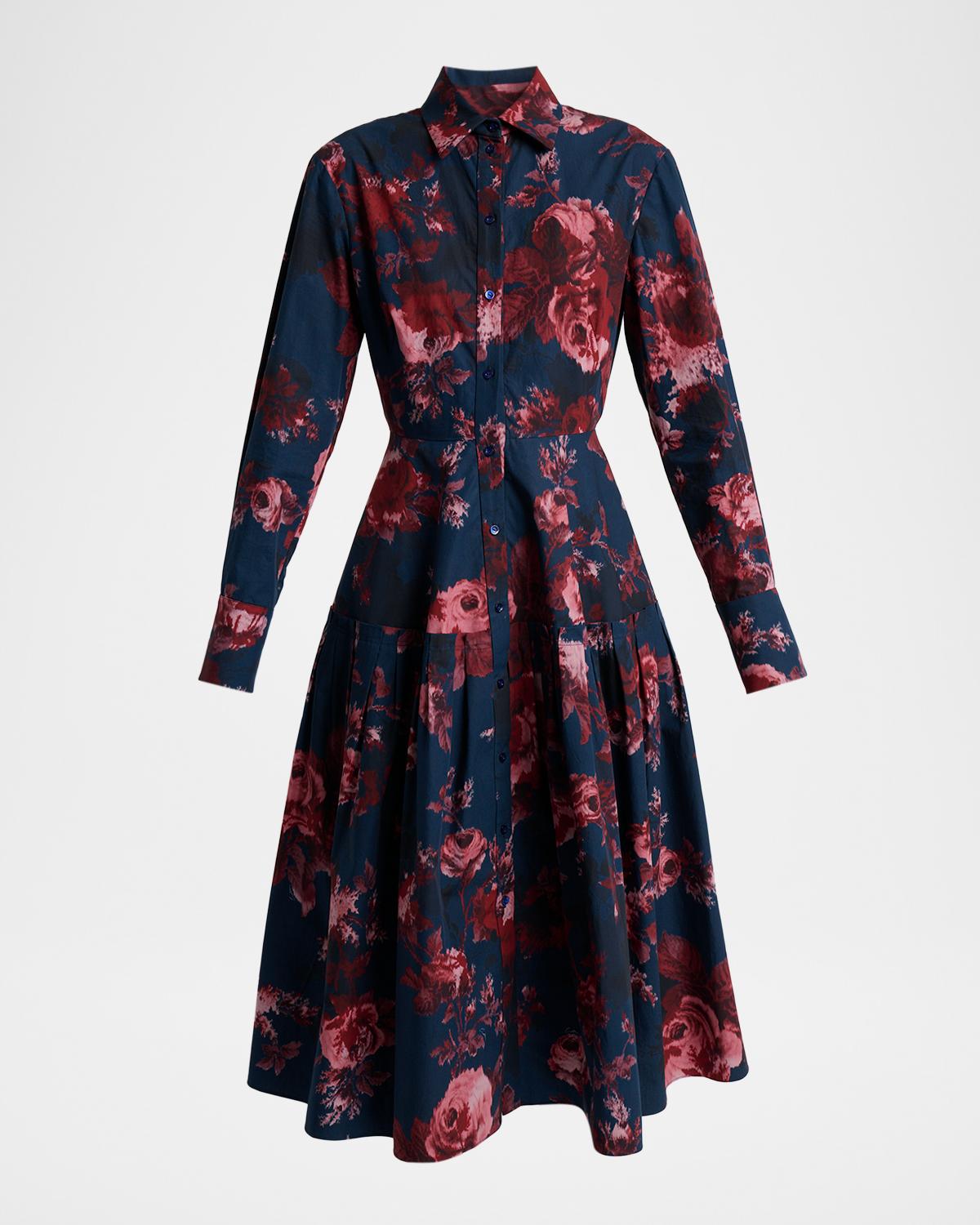 Erdem Floral Cotton Midi Shirtdress