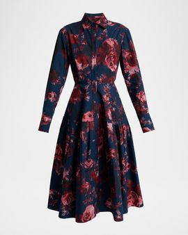 Erdem Floral Cotton Midi Shirtdress