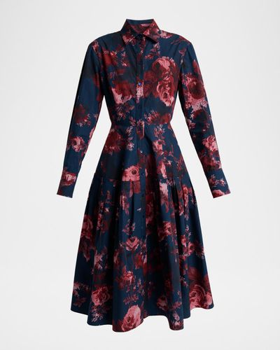 Erdem Floral Cotton Midi Shirtdress