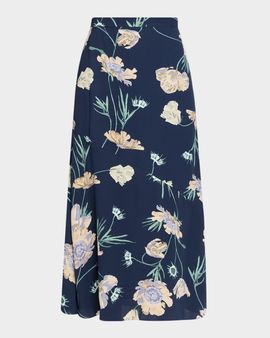 Erdem Floral Crepe A-Line Midi Skirt