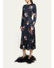 Erdem Floral Crushed Satin Crewneck Midi Dress - 4