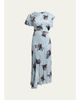 Erdem Floral Crushed Satin Short-Sleeve Asymmetric Midi Dress - 1