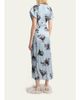 Erdem Floral Crushed Satin Short-Sleeve Asymmetric Midi Dress - 3