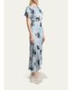 Erdem Floral Crushed Satin Short-Sleeve Asymmetric Midi Dress - 4