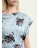 Erdem Floral Crushed Satin Short-Sleeve Asymmetric Midi Dress - 5