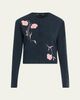Erdem Flower Embroidered Cashmere-Wool Crewneck Cardigan - 1