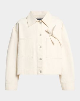 Erdem Tulip Applique Oversized Denim Jacket