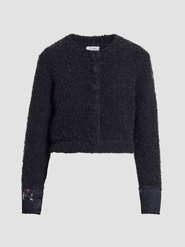 Erdem Women's Bouclé Wool-Alpaca-Blend Crewneck Cardigan
