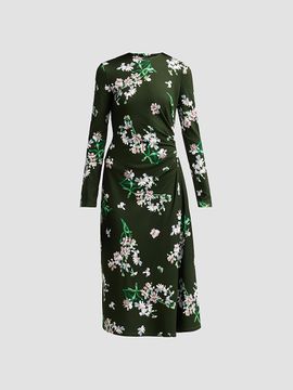 Erdem Women's Floral Ponte Long-Sleeve Midi Dress