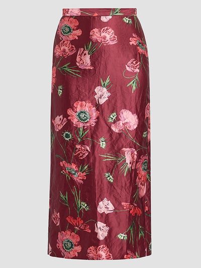 Erdem Women's Floral Satin Midi Skirt