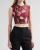 Erdem Women's Floral Textured Satin Crop Top - 4