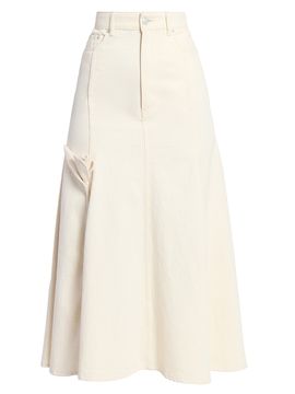 Erdem Women's Fluted Denim Midi-Skirt