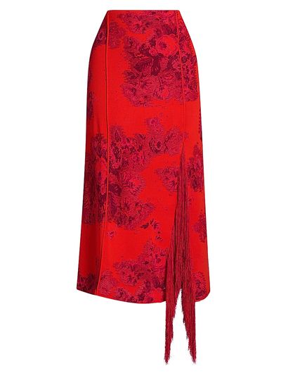 Erdem Women's French Floral Frayed Jacquard Midi-Skirt