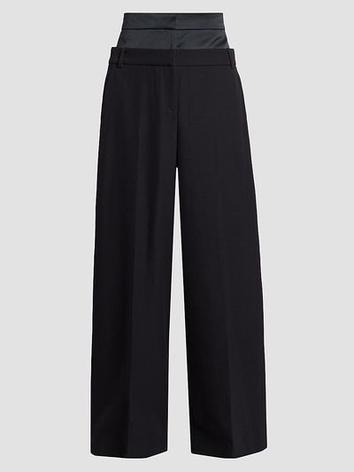 Erdem Women's Grain De Poudre Wide-Leg Trousers
