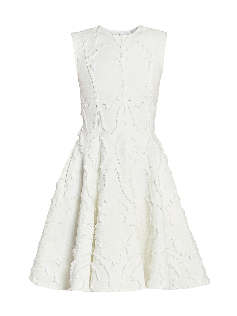 erdem fit and flare dress Embroidered Jacquard Off-The-Shoulder Midi Dress, Black / 6 main image 1