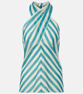 Eres Eres Alter Ego striped cotton voile top