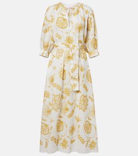 Eres Eres Anjana embroidered cotton-blend midi dress
