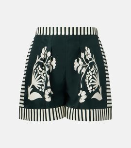 Eres Eres Arjun printed silk twill shorts