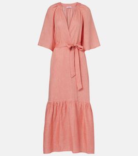 Eres Eres Audacieuse belted linen maxi dress