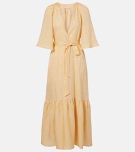 Eres Eres Audacieuse belted linen midi dress