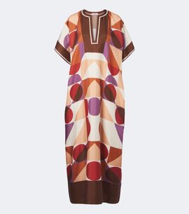 Eres Eres Berry printed silk twill kaftan