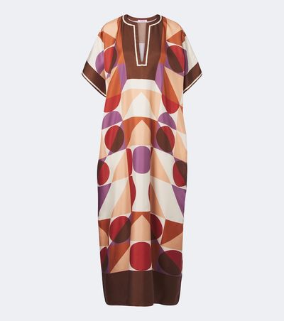 Eres Eres Berry printed silk twill kaftan