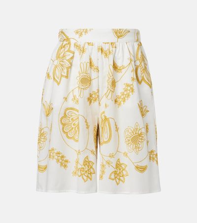 Eres Eres Chandra embroidered cotton-blend Bermuda shorts
