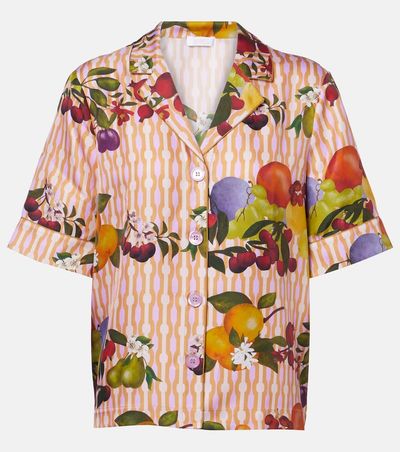 Eres Eres Cherry printed silk twill shirt