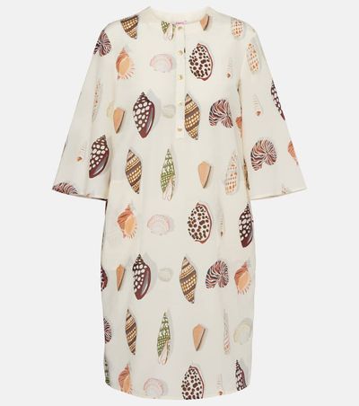 Eres Eres Creme printed coton and silk minidress