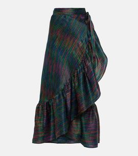 Eres Eres NÃ©on printed silk satin wrap skirt