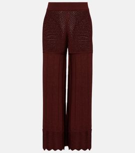 Eres Eres RÃ©cit open-knit cotton-blend wide-leg pants