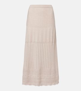 Eres Eres Rythmee pointelle wool and cashmere midi skirt