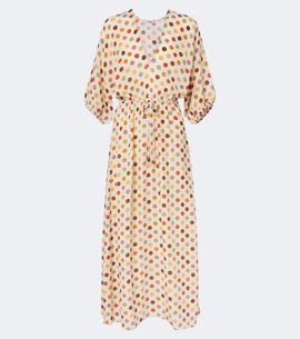 Eres Eres Unexpected polka-dot silk kaftan