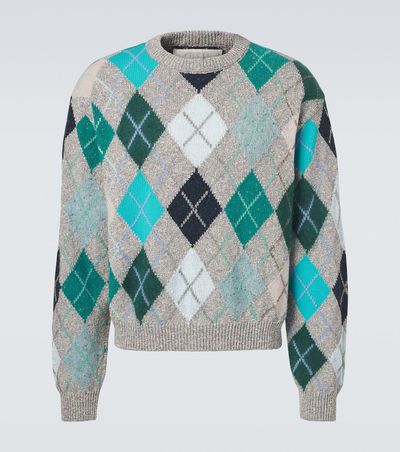 ERL ERL Argyle wool and cotton-blend sweater