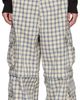 ERL ERL Beige & Blue Zip-Off Plaid Cargo Pants - 1