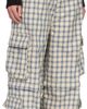 ERL ERL Beige & Blue Zip-Off Plaid Cargo Pants - 2