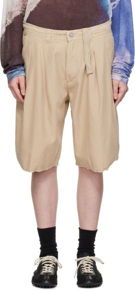 ERL ERL Beige Distressed Chino Shorts
