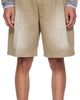 ERL ERL Beige Pleated Chino Woven Denim Shorts - 1