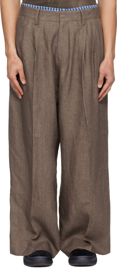 ERL ERL Beige Pleated Suit Trousers