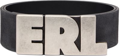 ERL ERL Black 'ERL' Large Suede Belt