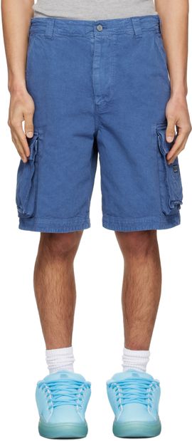 ERL ERL Blue Woven Cargo Shorts