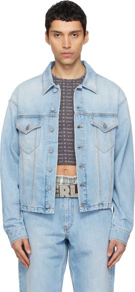 ERL ERL Blue Woven Denim Jacket